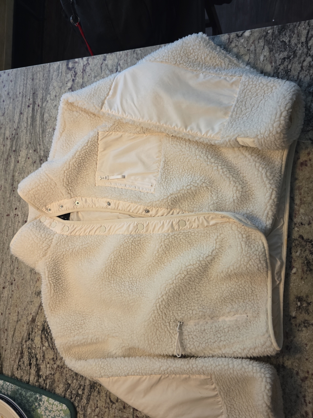 Fabletics Cream Sherpa Vest Small